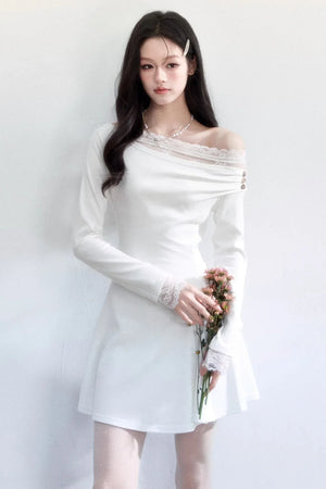 Moonlight Lace Off-Shoulder Dress