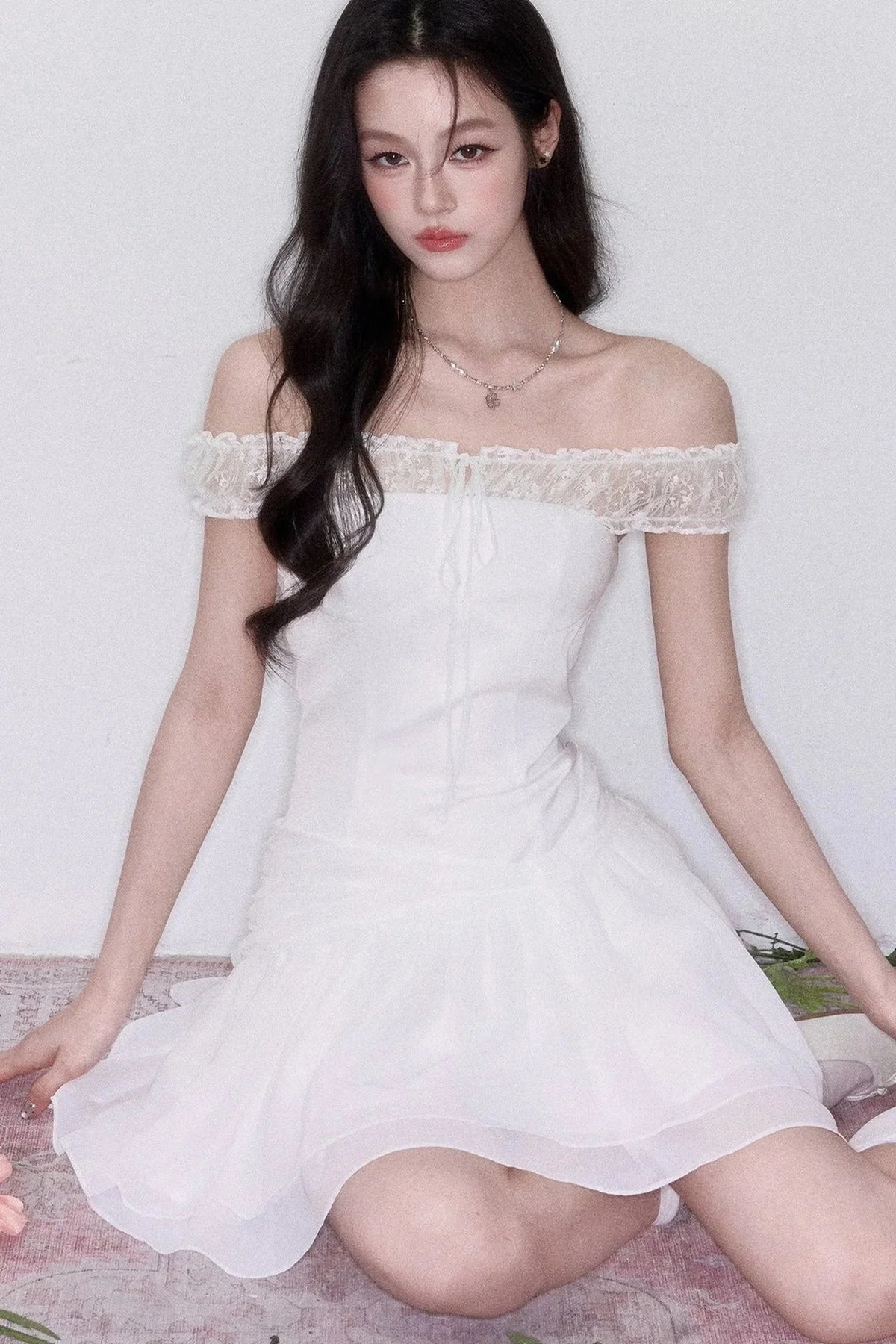 Moonlight Lace One-Shoulder Dress