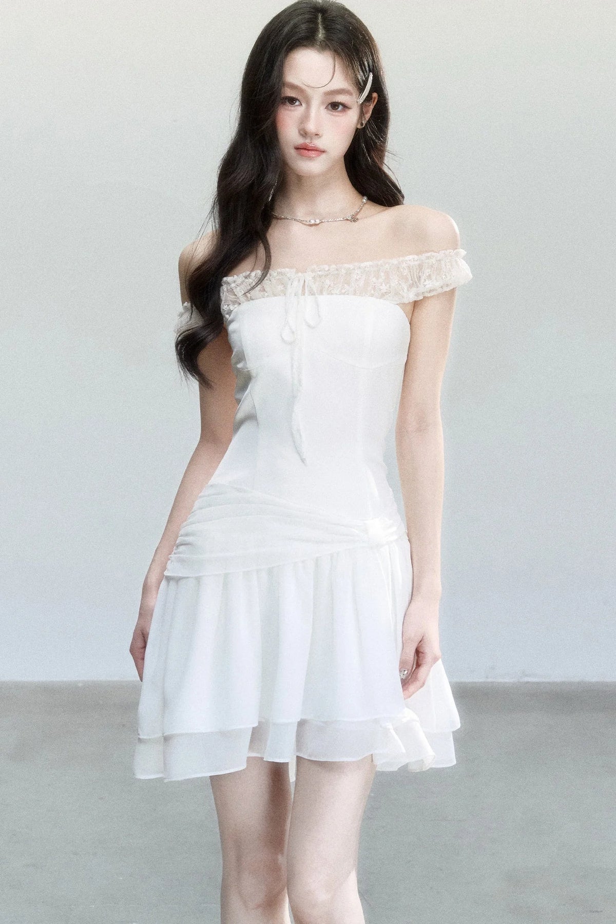Moonlight Lace One-Shoulder Dress