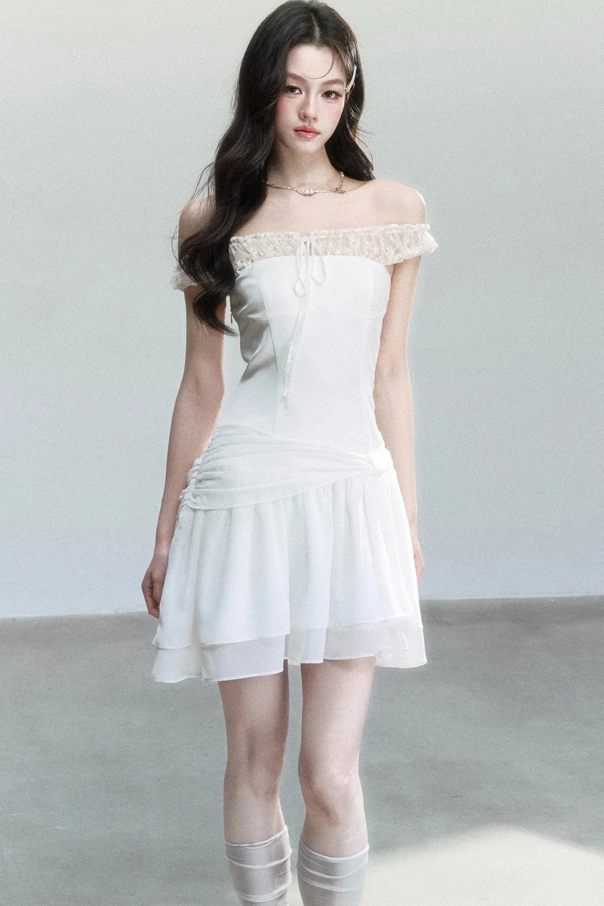 Moonlight Lace One-Shoulder Dress