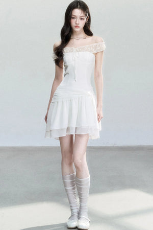 Moonlight Lace One-Shoulder Dress