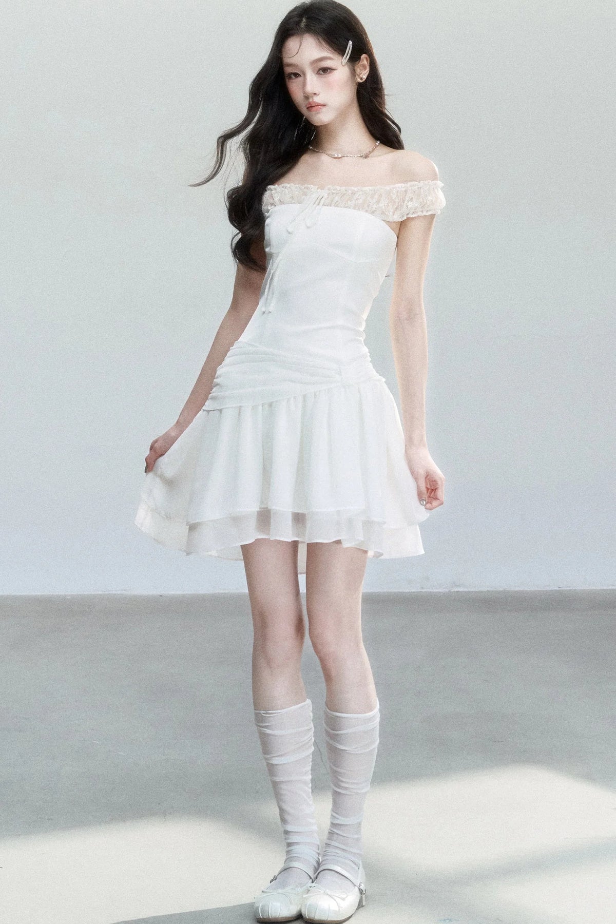 Moonlight Lace One-Shoulder Dress