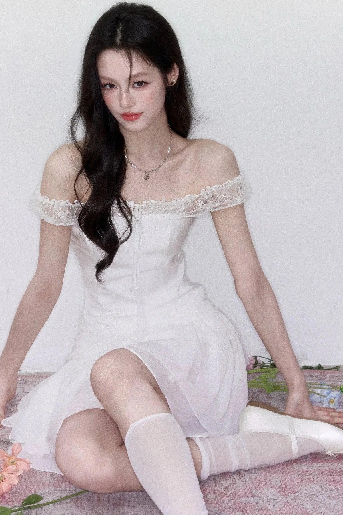 Moonlight Lace One-Shoulder Dress