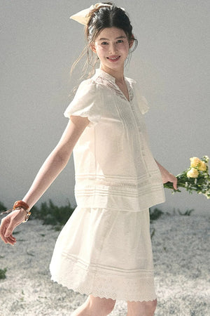 Moonlight Lace Top Two-Piece Set-Up