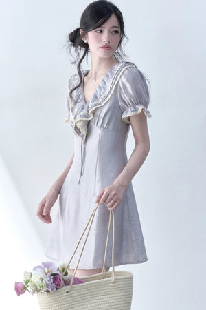 Moonlight Ruffled Puff Sleeve Dress