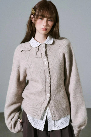 Moonlight Silhouette Sweet Wool Cardigan
