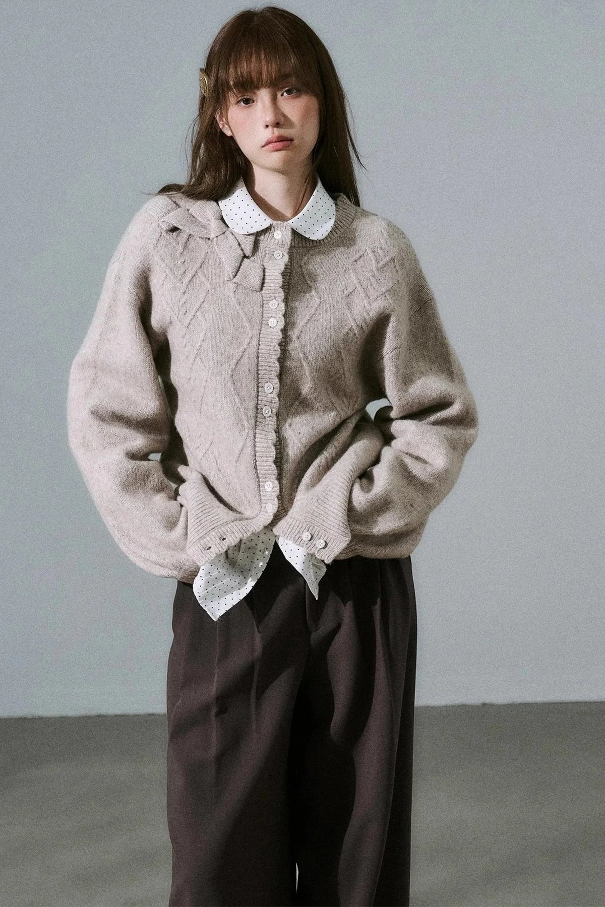 Moonlight Silhouette Sweet Wool Cardigan