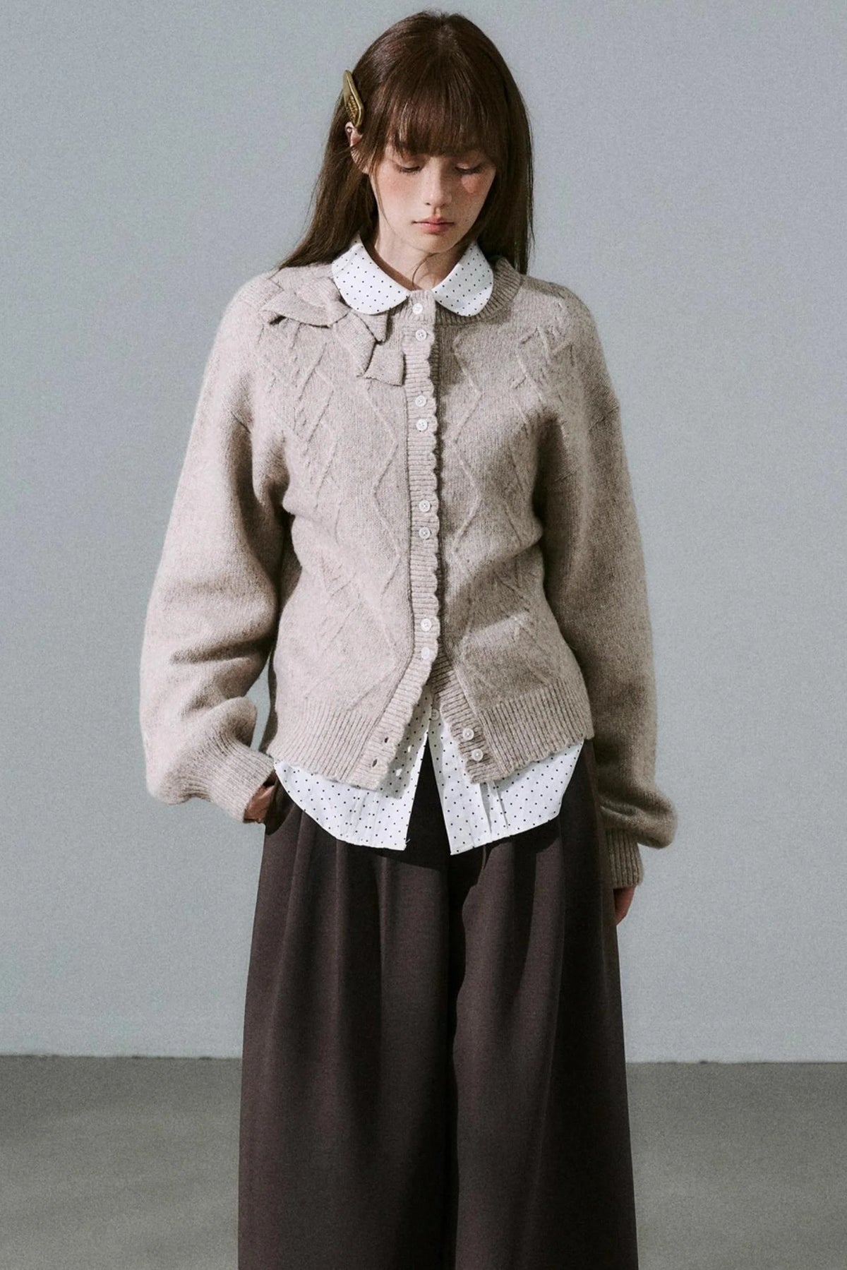 Moonlight Silhouette Sweet Wool Cardigan