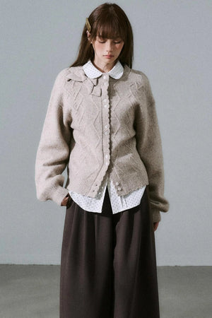 Moonlight Silhouette Sweet Wool Cardigan