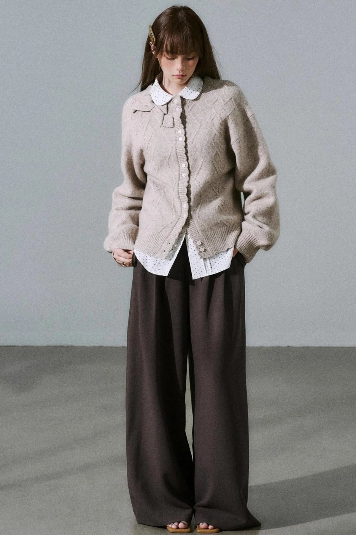 Moonlight Silhouette Sweet Wool Cardigan