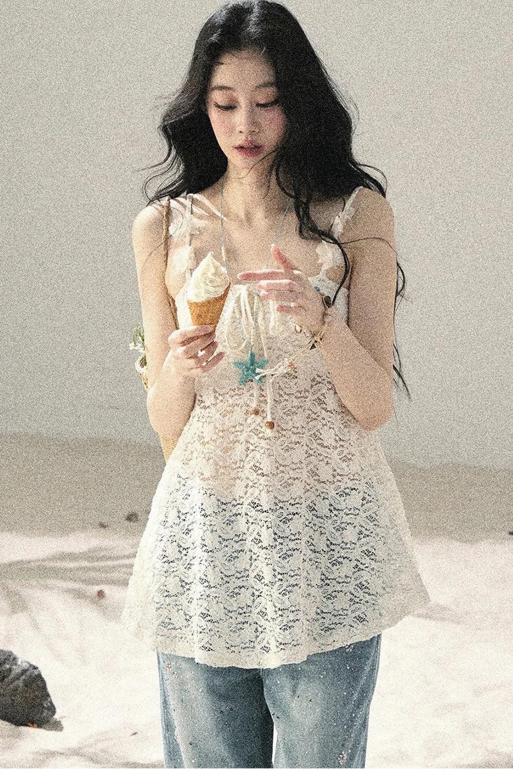 Morning Mist Lace Camisole Top