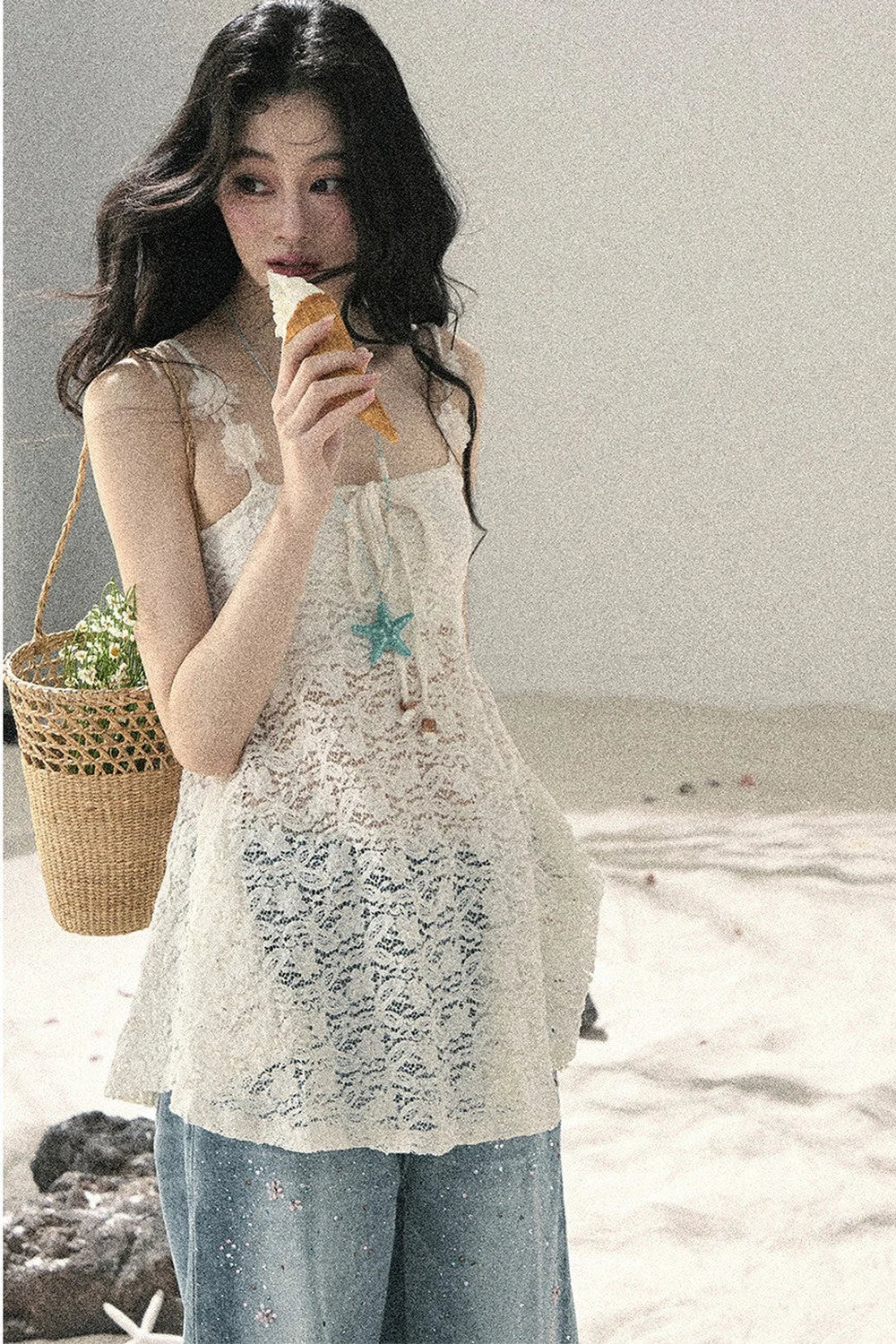Morning Mist Lace Camisole Top