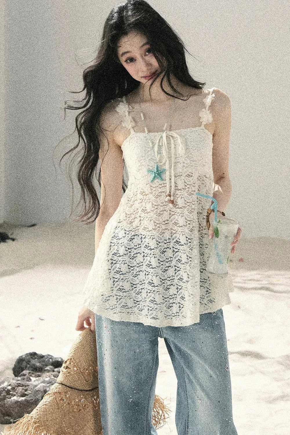 Morning Mist Lace Camisole Top