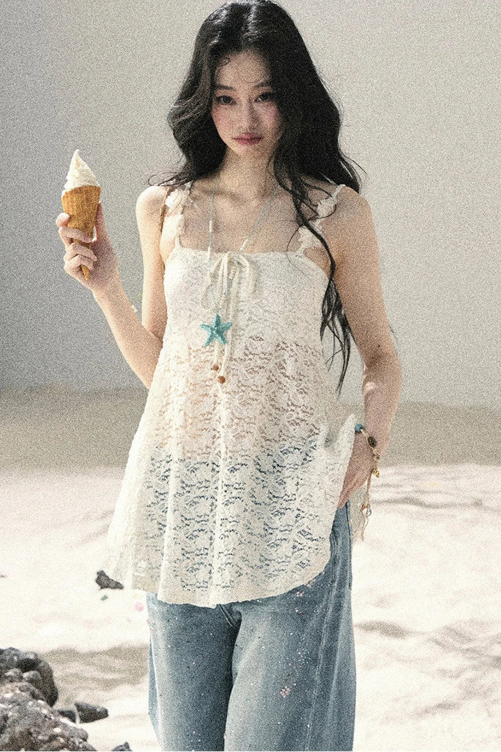Morning Mist Lace Camisole Top