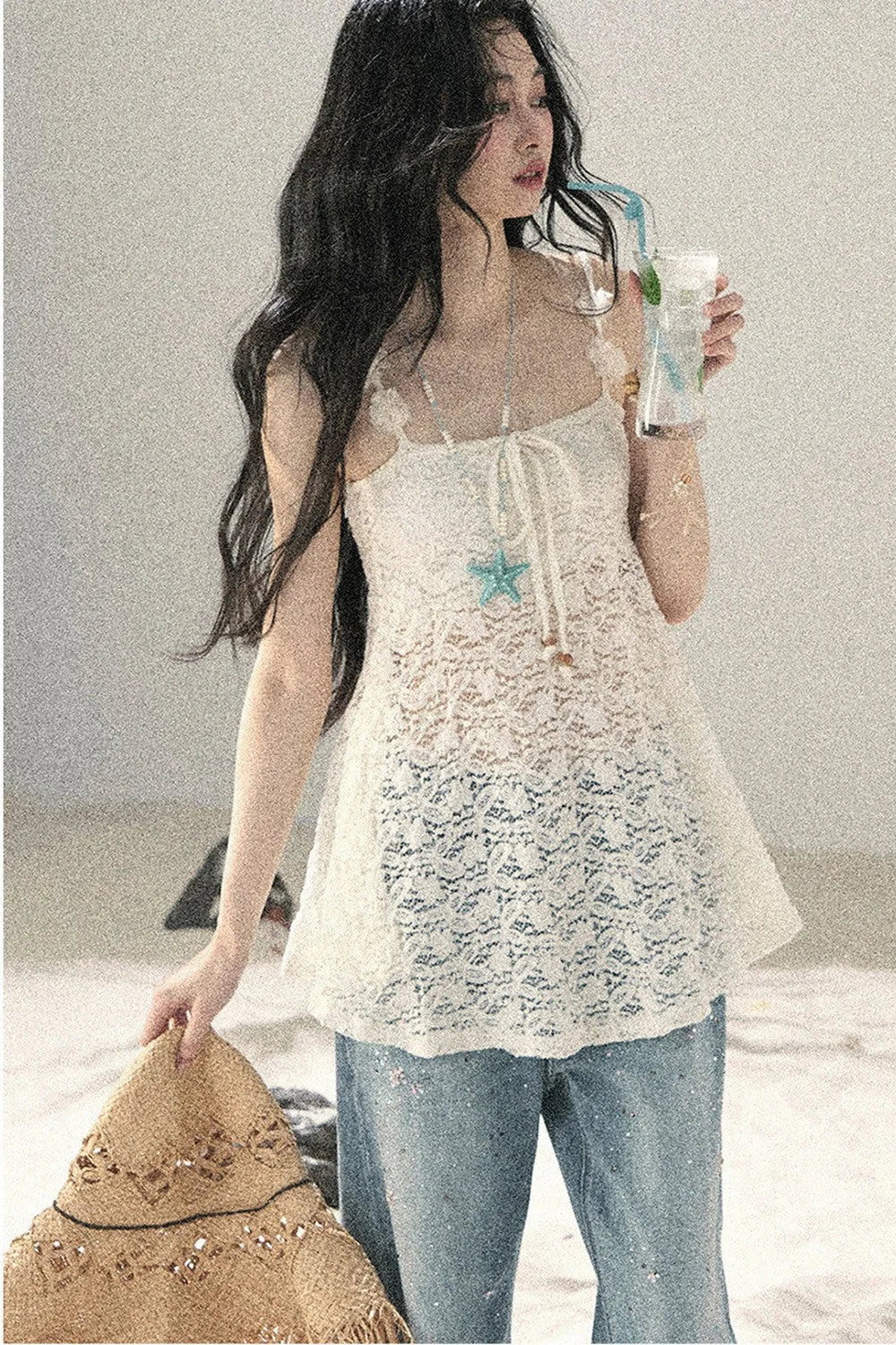 Morning Mist Lace Camisole Top