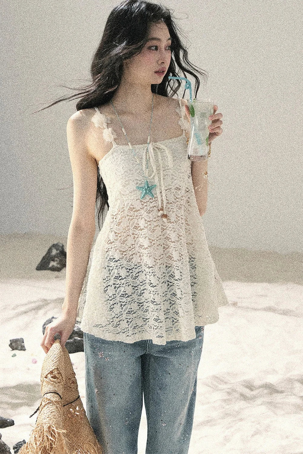 Morning Mist Lace Camisole Top