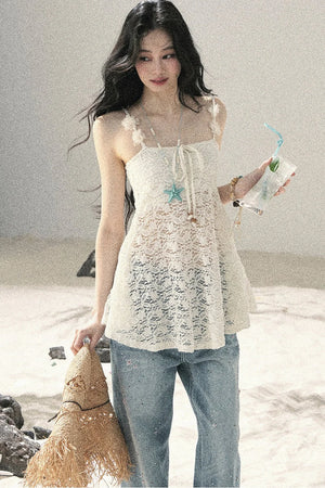 Morning Mist Lace Camisole Top