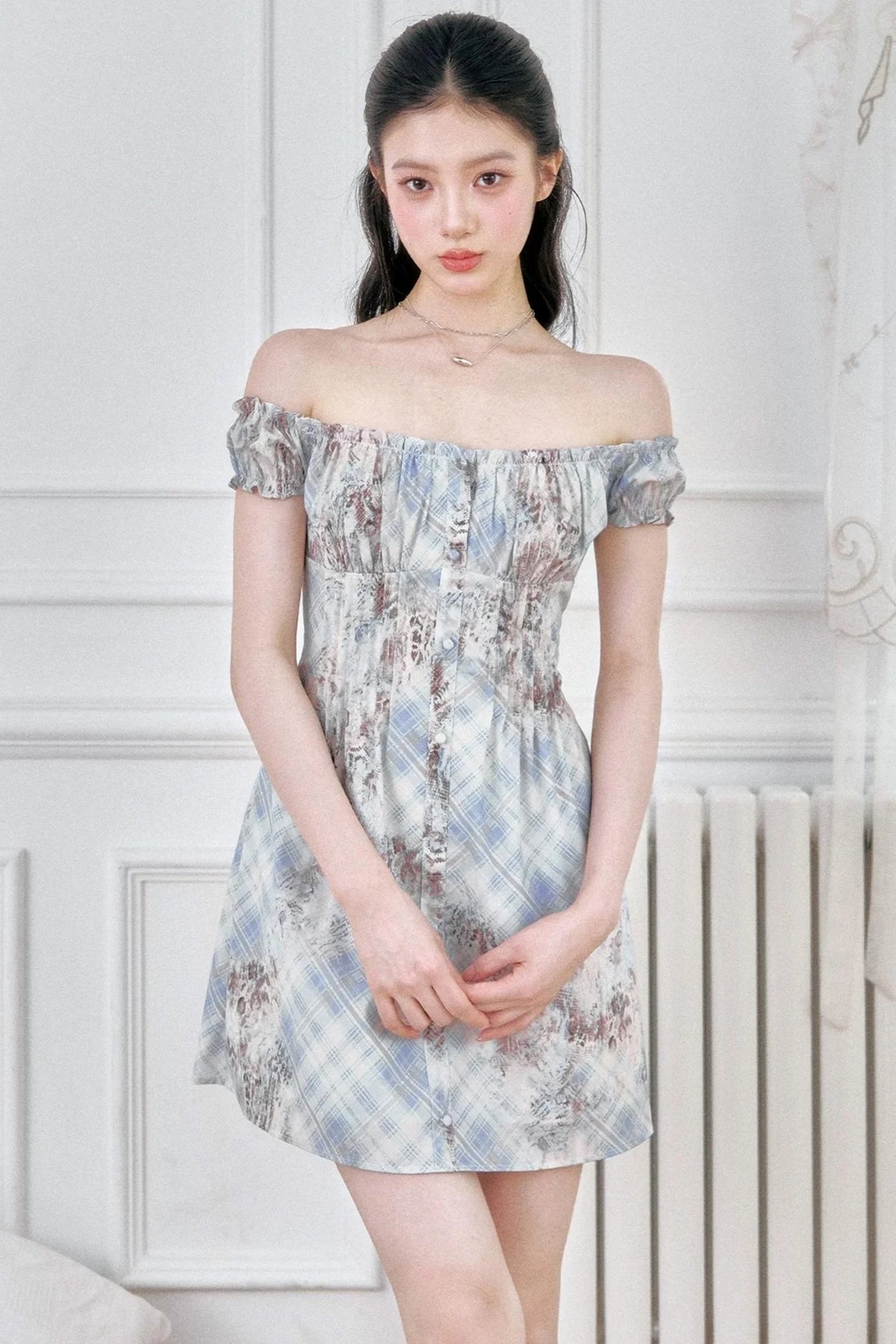 Morning Mist Plaid Dress