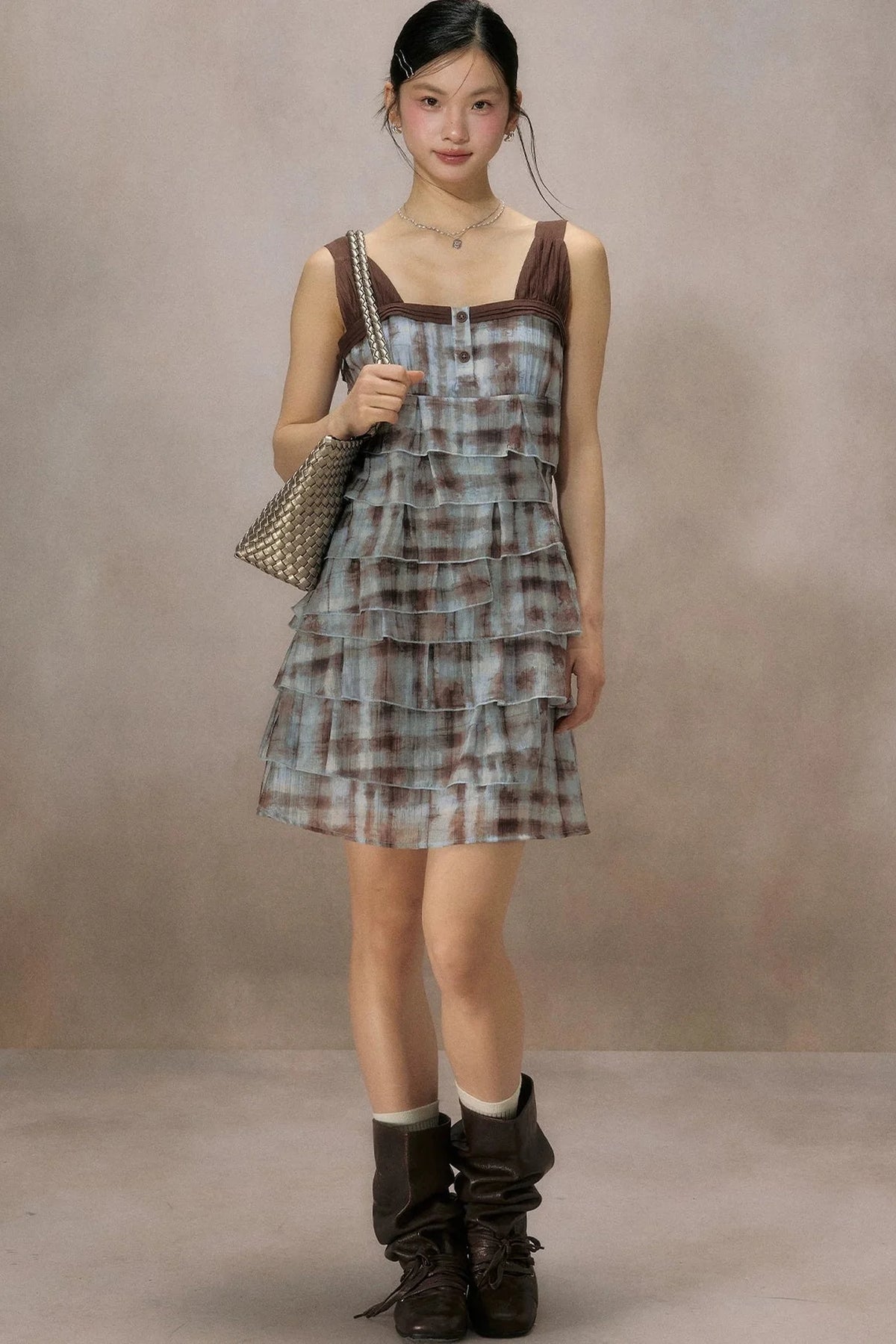 Mountain Ripple Suspender Dress