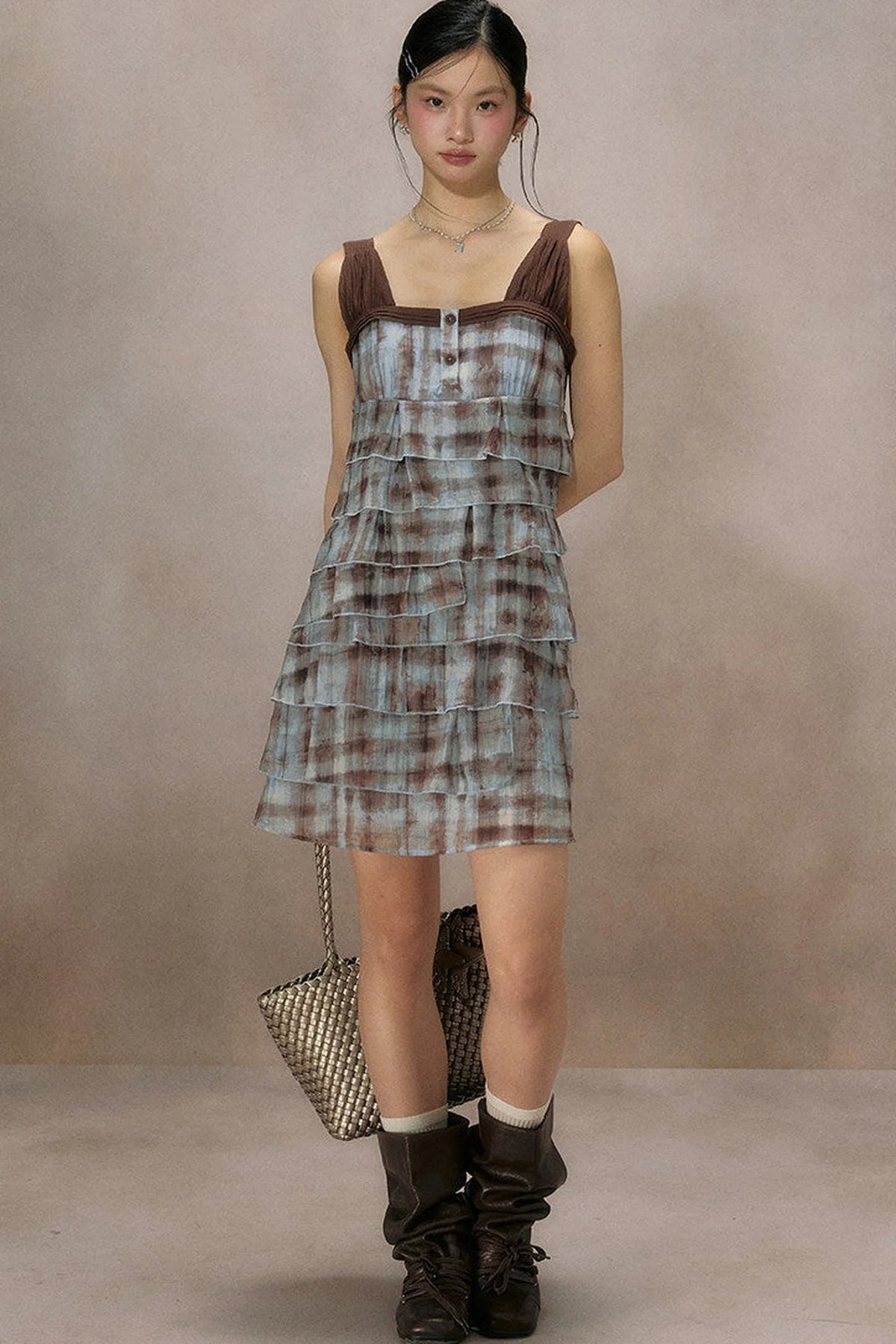 Mountain Ripple Suspender Dress