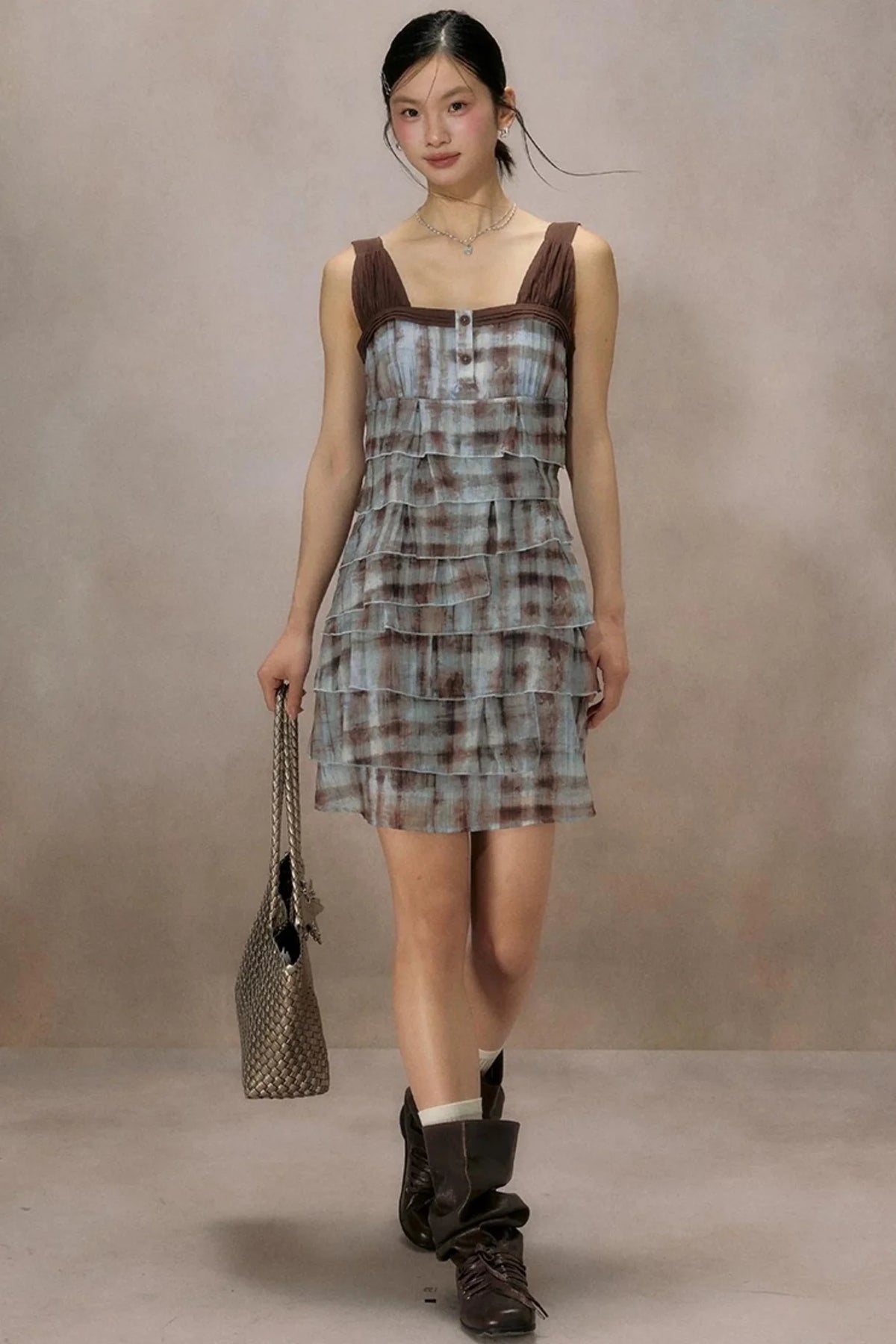Mountain Ripple Suspender Dress