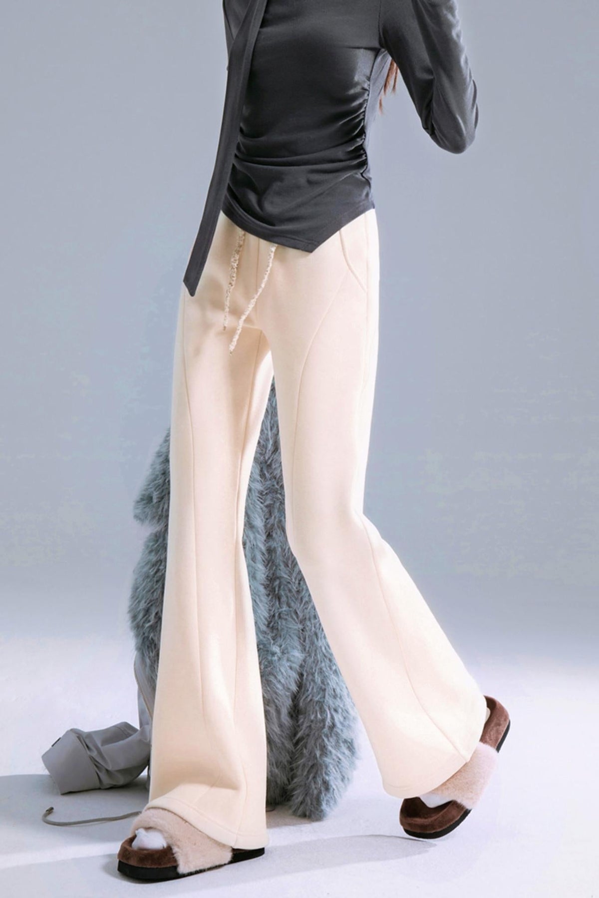 Mulberry Silk & Wool Bootcut Pants