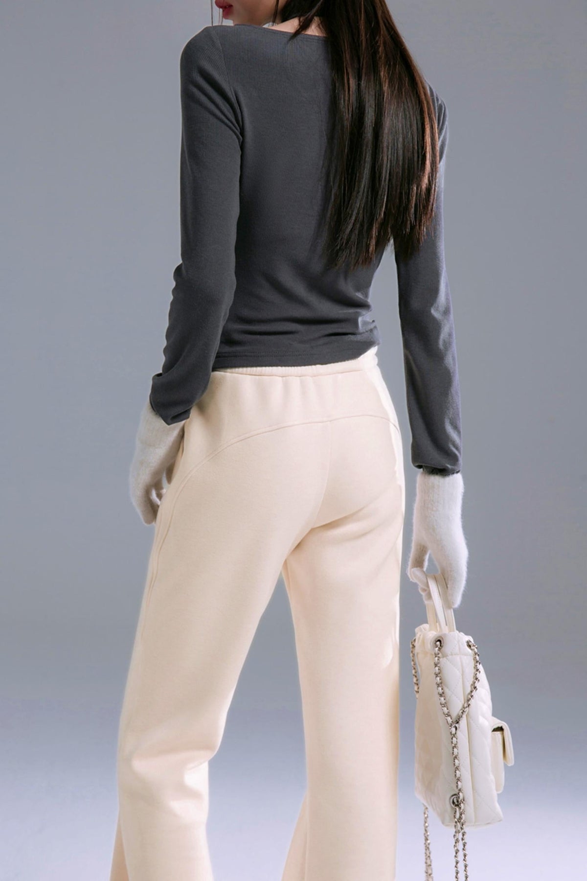 Mulberry Silk & Wool Bootcut Pants