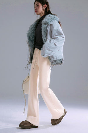 Mulberry Silk & Wool Bootcut Pants