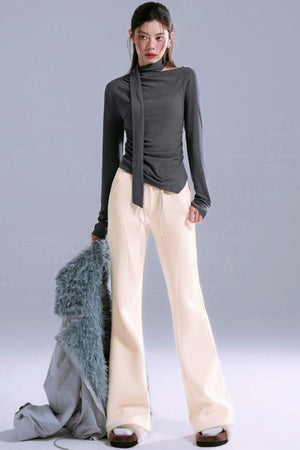 Mulberry Silk & Wool Bootcut Pants