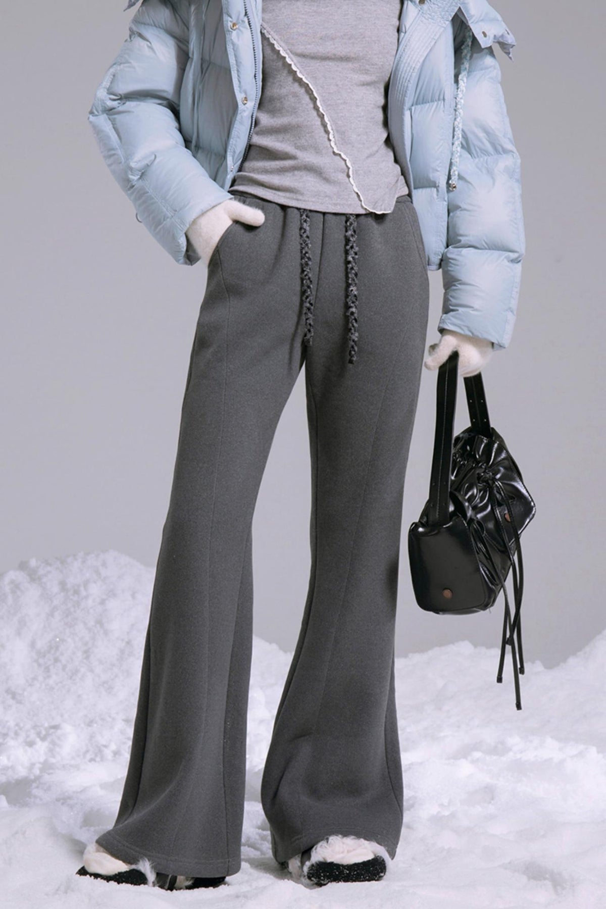 Mulberry Silk & Wool Bootcut Pants