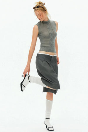Multi-Color Mohair Knit Vest