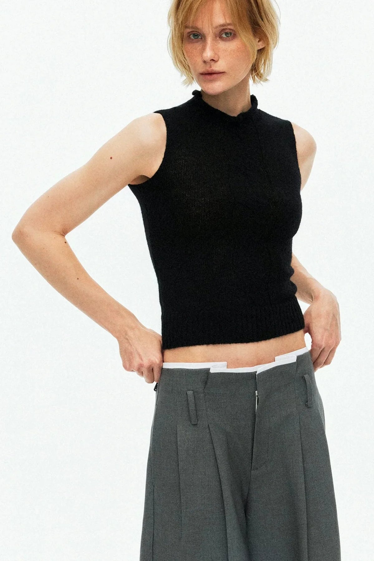 Multi-Color Mohair Knit Vest