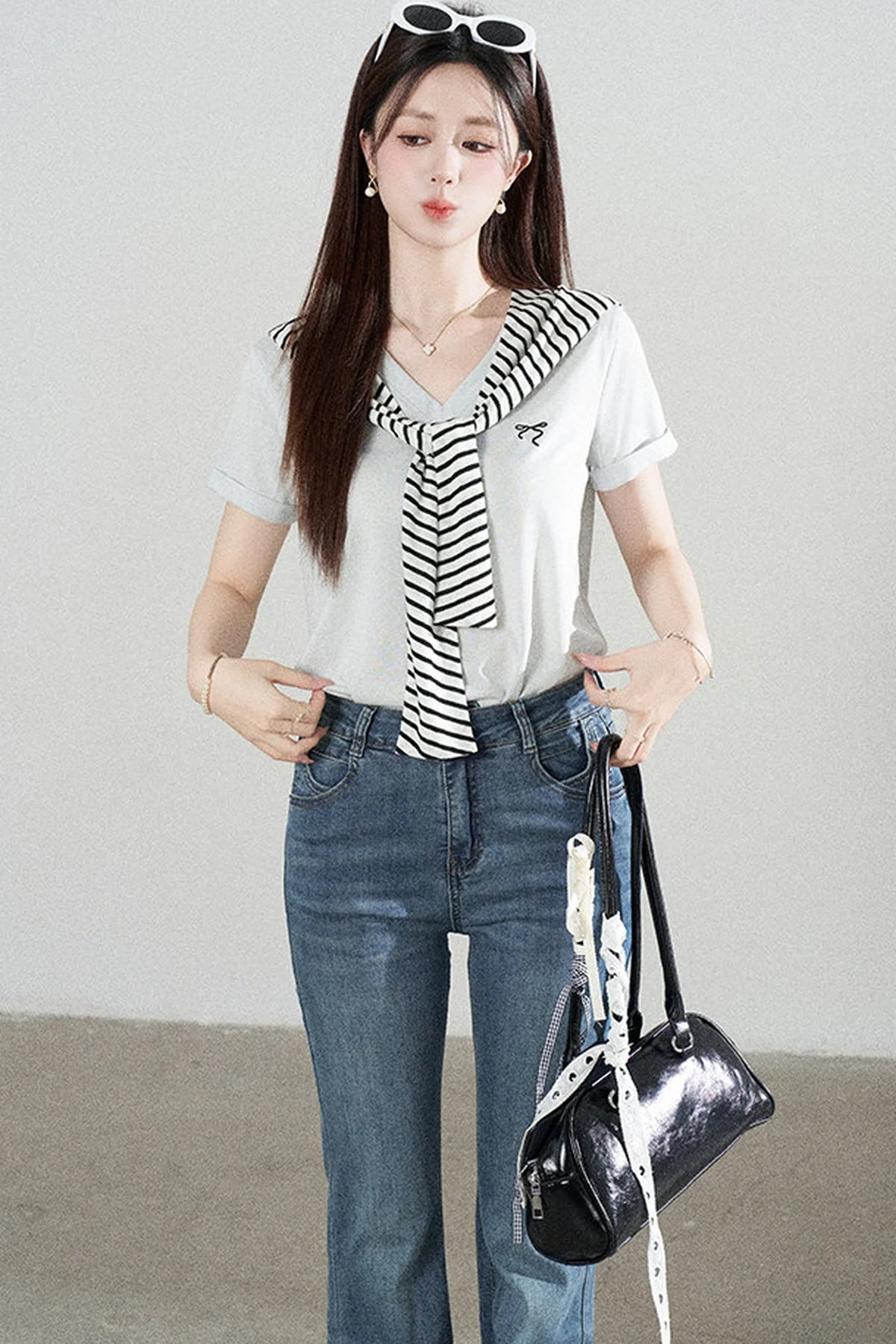 Multi-Color Shawl T-Shirt Set-Up