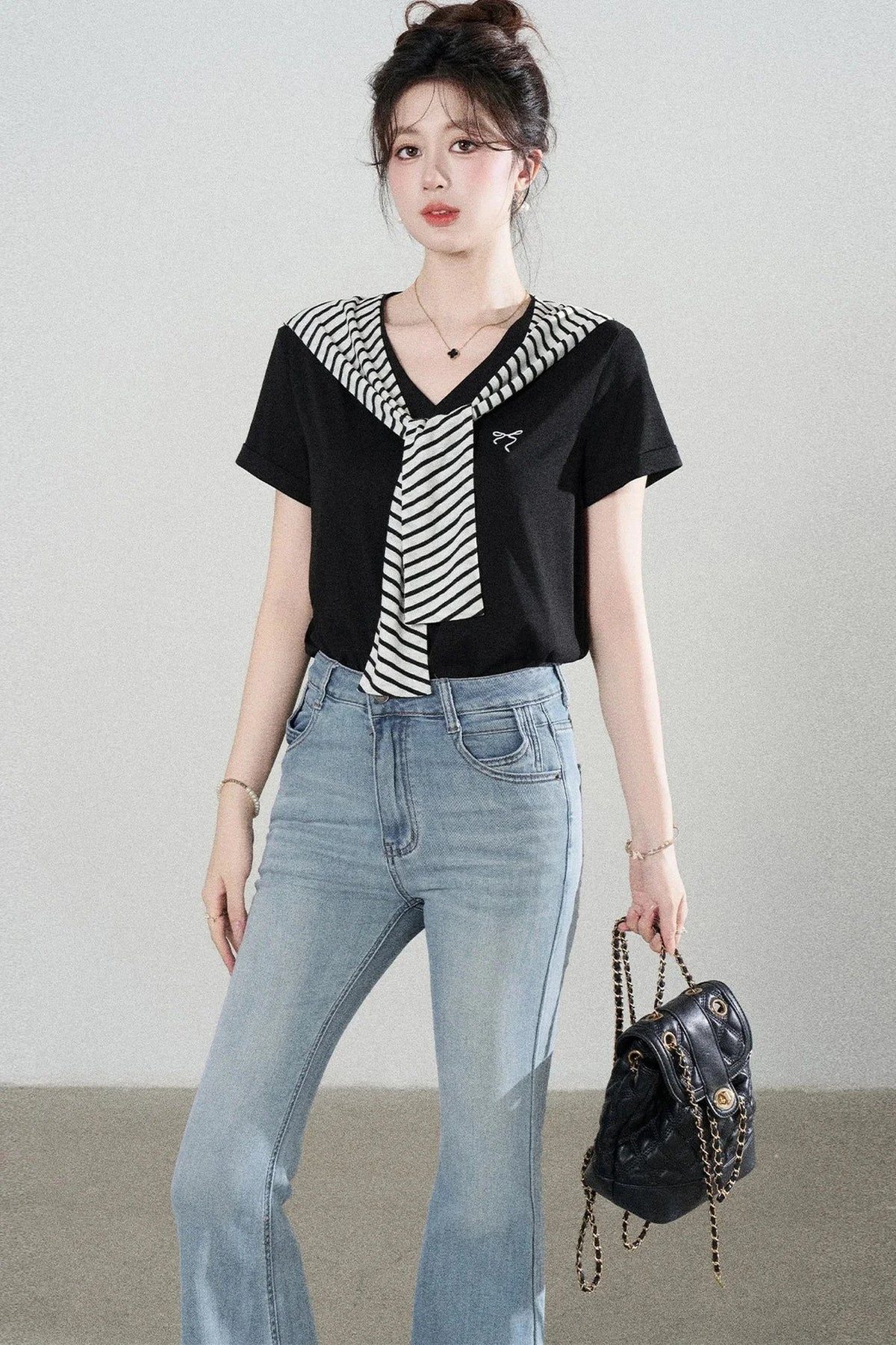 Multi-Color Shawl T-Shirt Set-Up