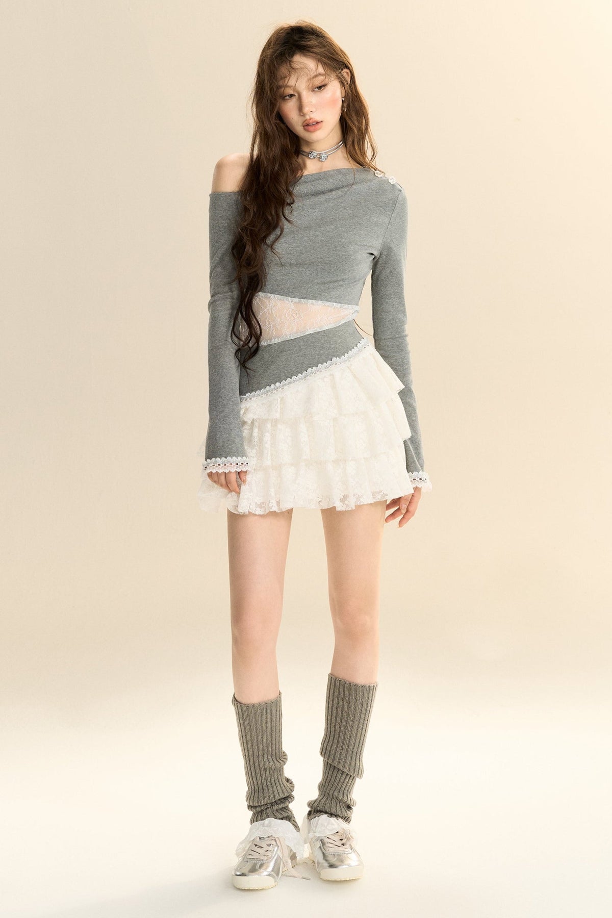 Multi-Layered Lace Ruffled Cake Skirt