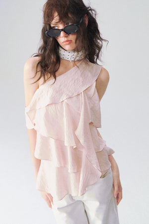 Multi-Layered Ruffle Off-Shoulder Top