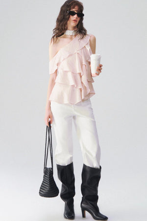 Multi-Layered Ruffle Off-Shoulder Top