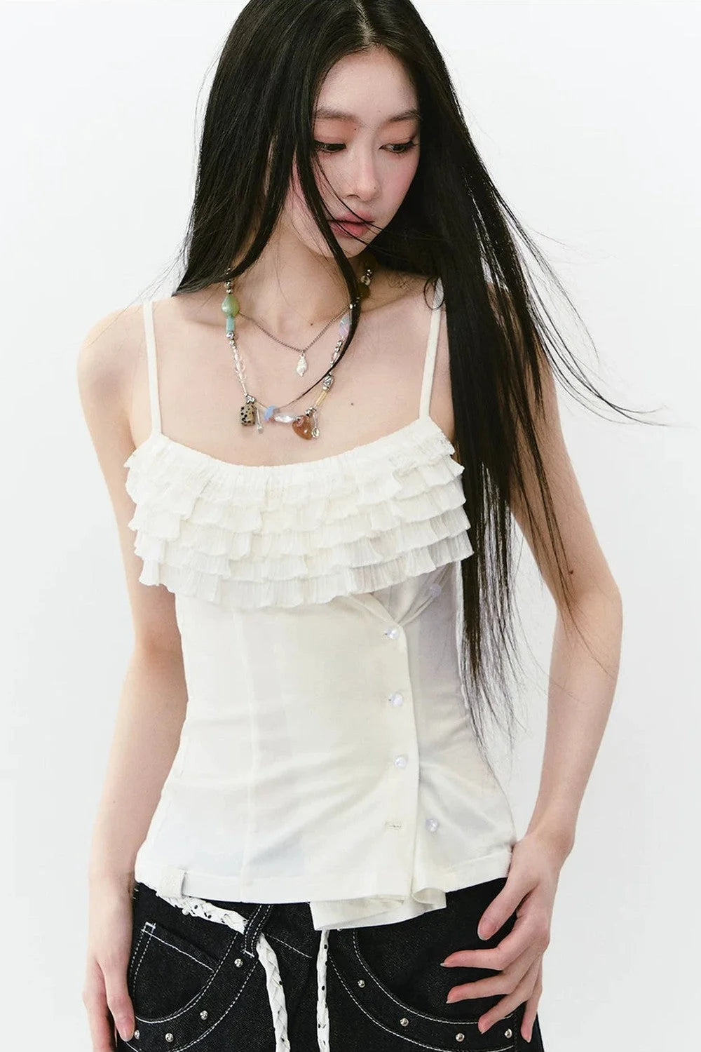 Multi-Layered Ruffled Camisole Top