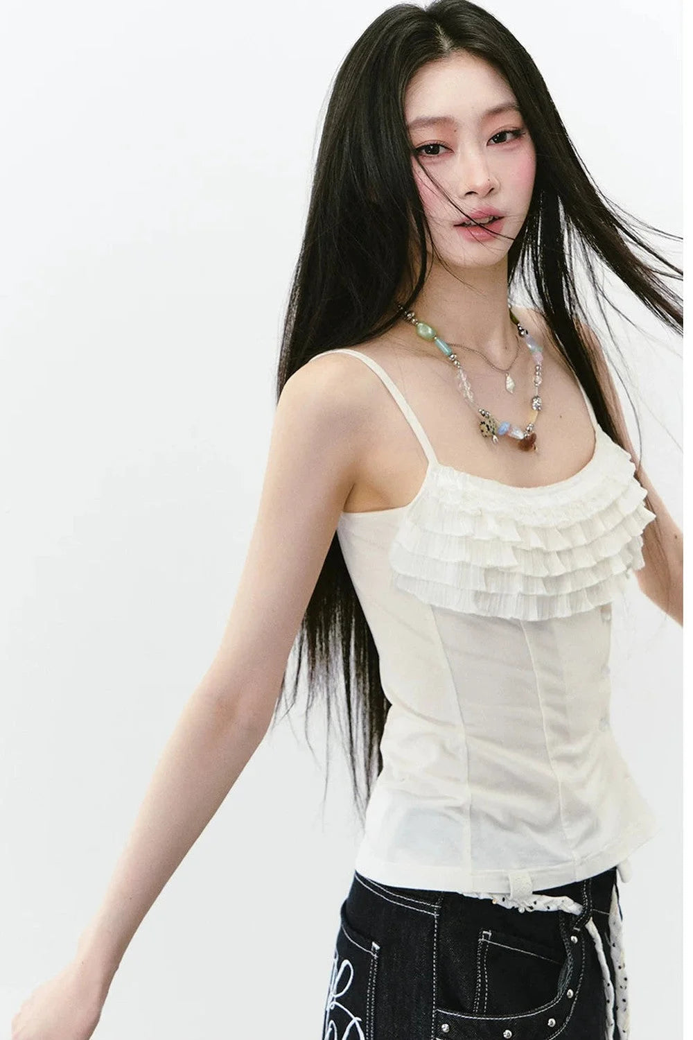 Multi-Layered Ruffled Camisole Top