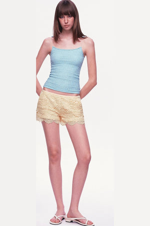 Multi-Layered Wavy Lace Shorts