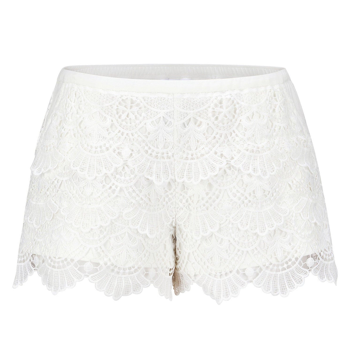 Multi-Layered Wavy Lace Shorts