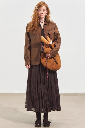 Multi-Pocket Casual Suede Jacket