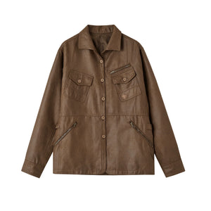 Multi-Pocket Casual Suede Jacket