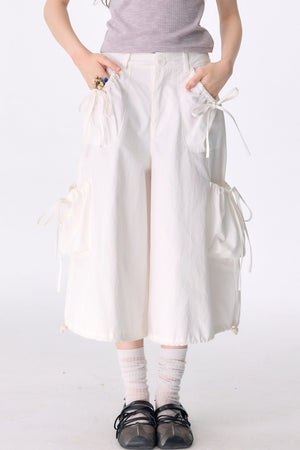 Multi-Pocket High-Waisted Wide-Leg Cargo Pants