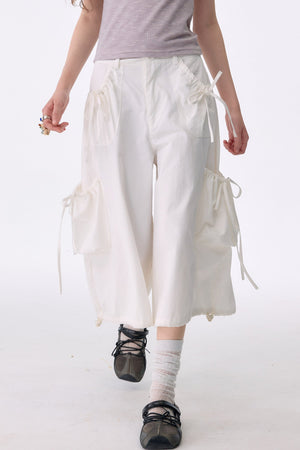 Multi-Pocket High-Waisted Wide-Leg Cargo Pants