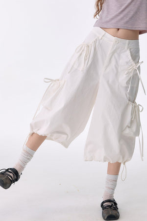 Multi-Pocket High-Waisted Wide-Leg Cargo Pants