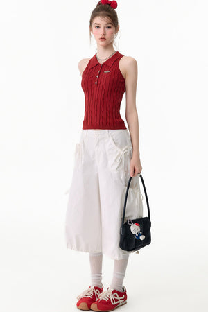 Multi-Pocket High-Waisted Wide-Leg Cargo Pants