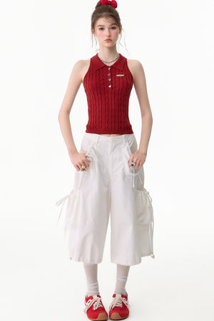 Multi-Pocket High-Waisted Wide-Leg Cargo Pants