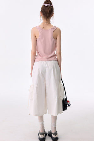 Multi-Pocket High-Waisted Wide-Leg Cargo Pants