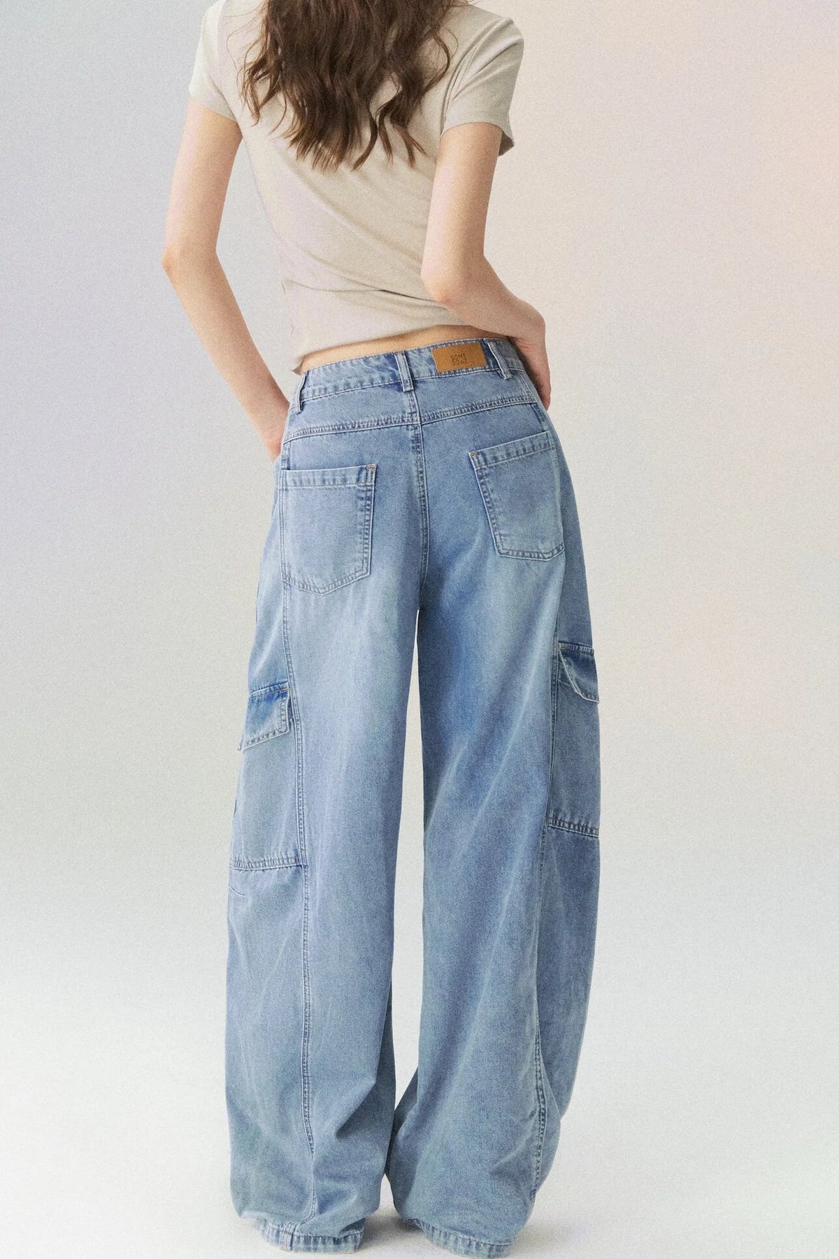 Multi-Pocket Wide-Leg Denim Jeans